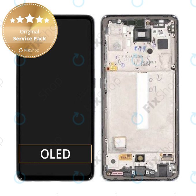 дисплей за Samsung A52s 5G A528B, Тъчскрийн и рамка, GH82-26861A, GH82-26863A, GH82-26910A, GH82-26909A, Awesome Black, Genuine Service Pack