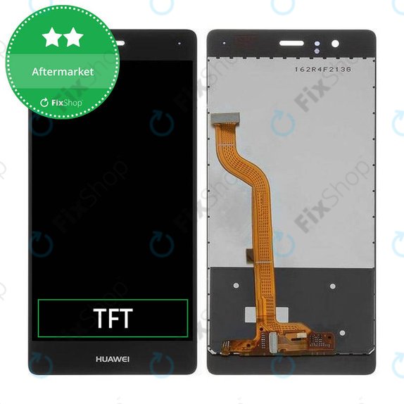 дисплей за Huawei P9, Тъчскрийн без рамка, черен, Black, TFT