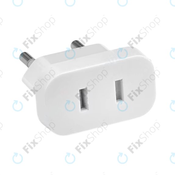 Захранващ адаптер 220V US към EU, White, Бял