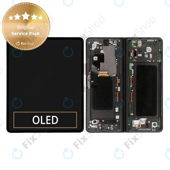 дисплей за Samsung Z Fold 3 F926B, Тъчскрийн и рамка, GH82-26283A, GH82-26284A, Phantom Black, Genuine Service Pack