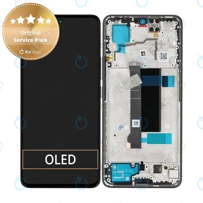 Дисплей за Xiaomi Redmi Note 13 Pro 5G, Midnight Black, Тъчскрийн с рамка, 5600020N1600 Genuine Service Pack