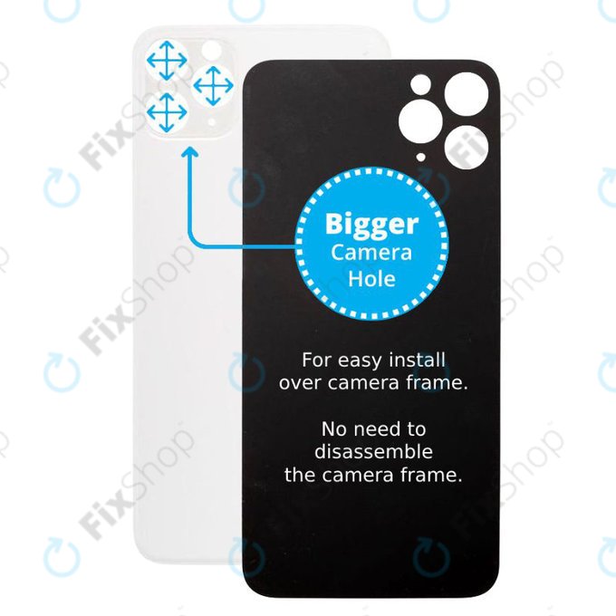 задния капак с голям отвор за камера за iPhone 11 Pro, Сребро, Silver