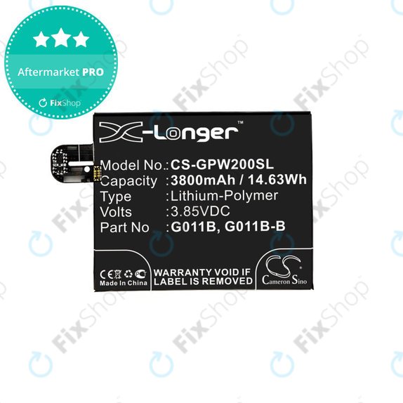 Батерия за Google Pixel 2 XL G011C, 3800mAh, Li-Pol, 3.85 V, G011B, HQ