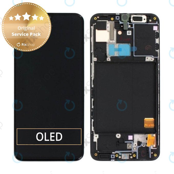 дисплей за Samsung A40 A405F, GH82-19672A, GH82-19674A, Тъчскрийн и рамка, черен, Black, Genuine Service Pack