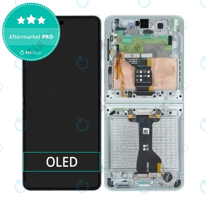 Дисплей OLED за Samsung Z Flip 7 F766B, Mint, Тъчскрийн с рамка