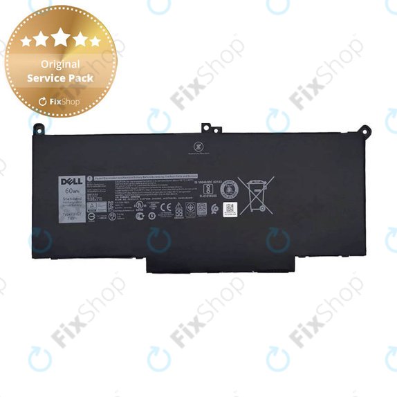 Батерия за Dell Latitude 7280, 7290, 7380, 7390, 7480, 7490, E7280, F3YGT, 7600mAh, Genuine Service Pack