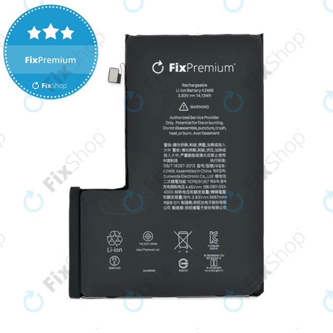 Батерия за iPhone 12 Pro Max, 3687mAh, A2466, FixPremium