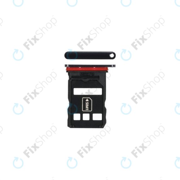 SIM държач за Huawei P40, 51661QTR, черен, Black, Genuine Service Pack