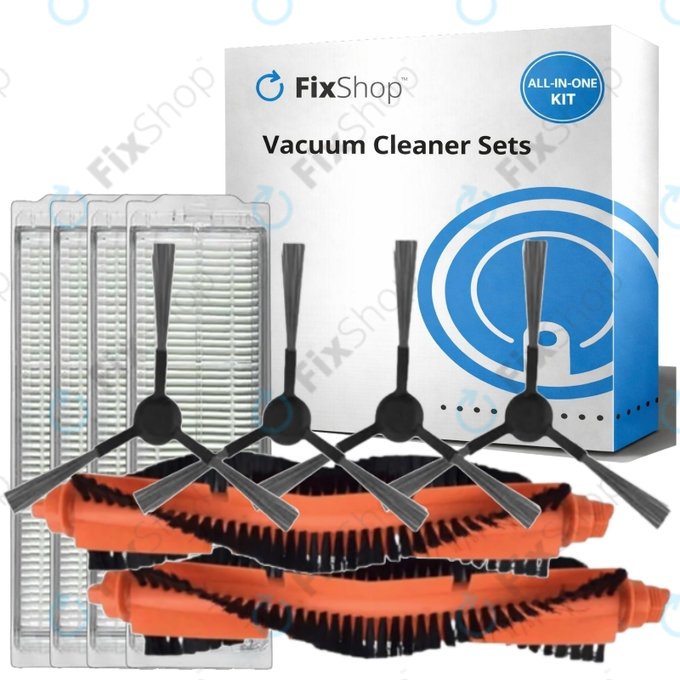 Комплект резервни части за Xiaomi Viomi V2, V2 Pro, V3, SE, Mi Robot Vacuum Mop Pro (P), 2S (2x Основна четка, 4x Филтър, 4x Странична четка)