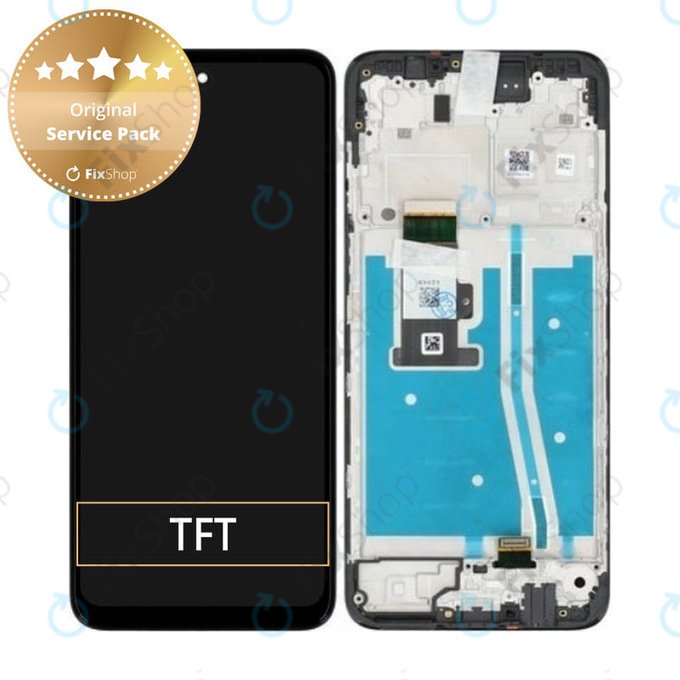 дисплей за Motorola Moto G53 5G, Тъчскрийн и рамка, 5D68C22150, черен, Black, Genuine Service Pack