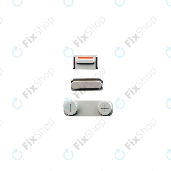 Бутон за захранване с сила на звука и без звук за iPhone 5, бял, White