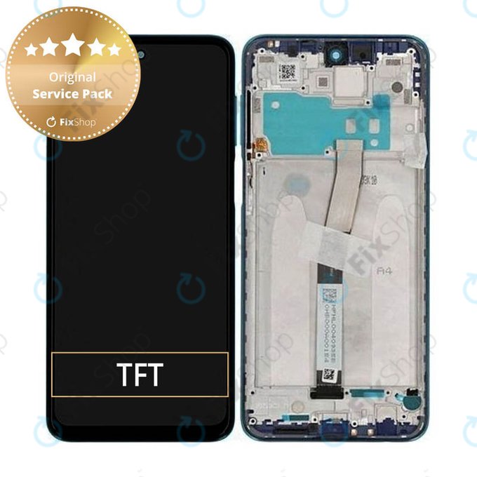дисплей за Xiaomi Redmi Note 9 Pro, Тъчскрийн и рамка, 560005J6B200, Aurora Blue, Genuine Service Pack