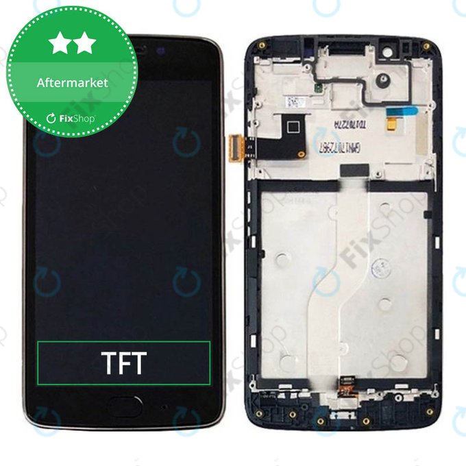 дисплей за Motorola Moto G5 XT1676, Тъчскрийн и рамка, черен, Black, TFT