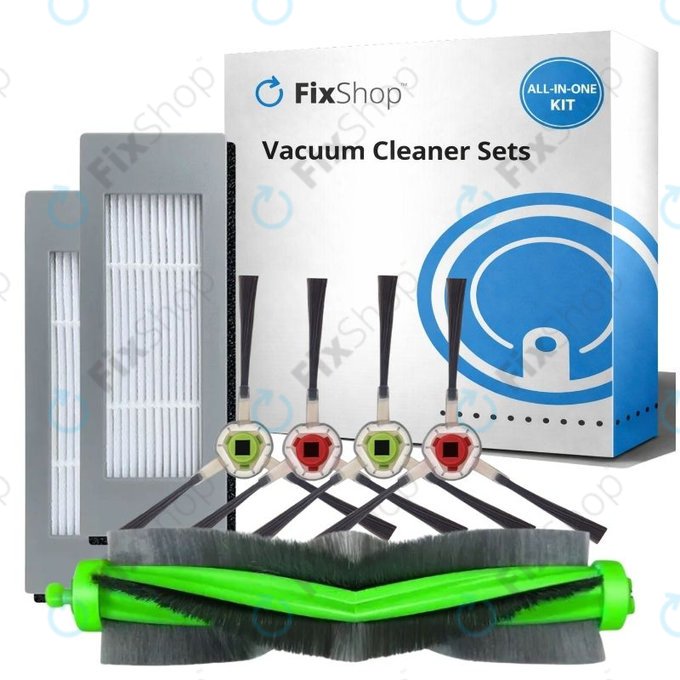 Комплект резервни части за iRobot Roomba Combo 1138, Ecovacs Deebot Ozmo 930 (1x Основна четка, 2x Филтри, 2 чифта странични четки)