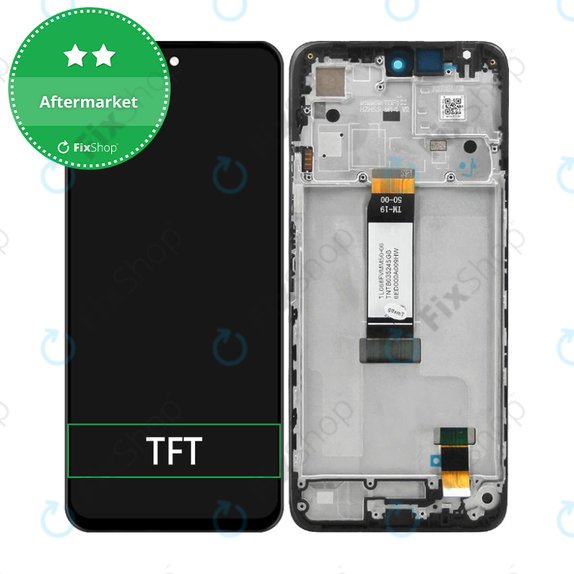 дисплей за Xiaomi Redmi 12 23053RN02A 23053RN02Y 23053RN02I, Тъчскрийн и рамка, Midnight Black, TFT