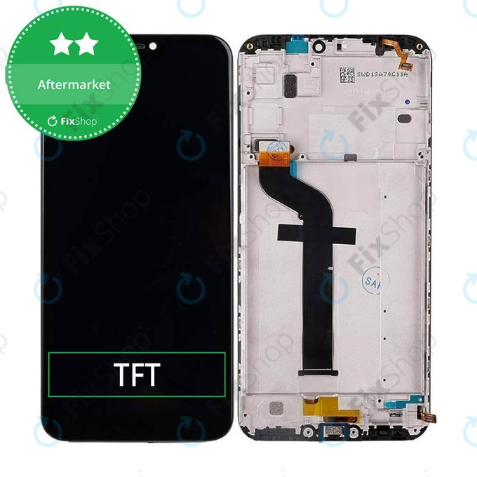 дисплей за Xiaomi Mi A2 Lite (Redmi 6 Pro), Тъчскрийн и рамка, черен, Black, TFT