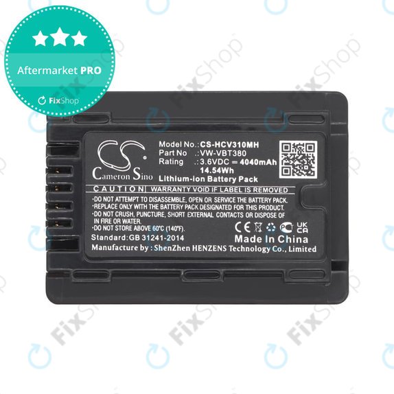 Батерия за Panasonic HC-550EB, 4040mAh, Li-Ion, 3.6V, VW-VBT380, HQ