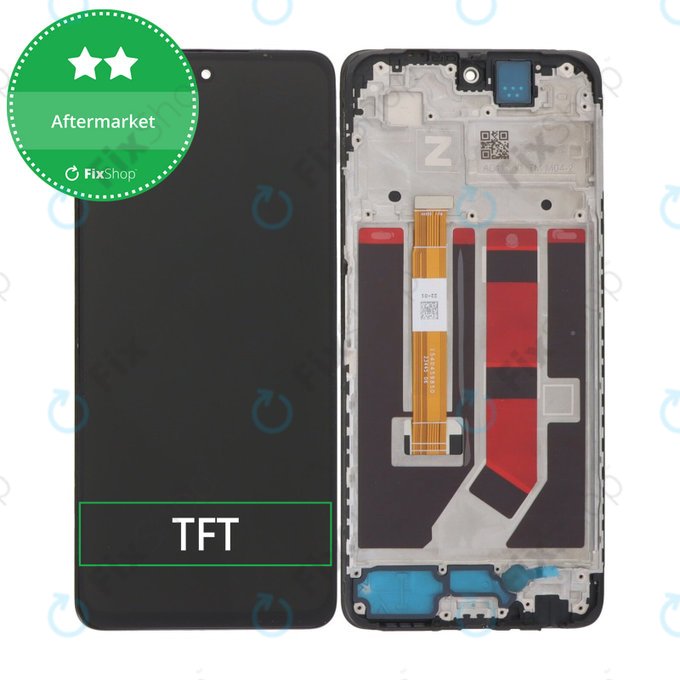 дисплей за Oppo A58 CPH2577, Тъчскрийн и рамка, черен, Black, TFT