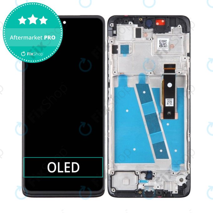 дисплей OLED за Motorola Moto G72 XT2255, Тъчскрийн и рамка, Meteorite Gray