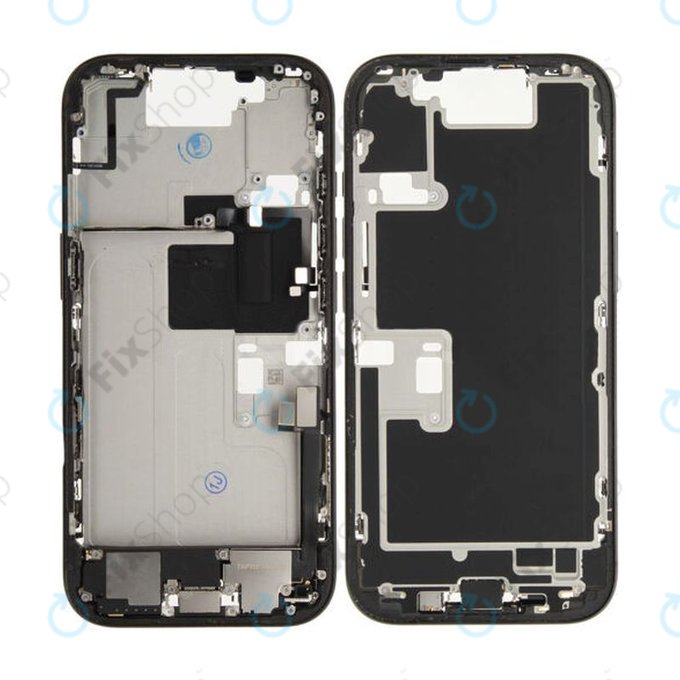 Средна рамка с бутон за включване и бутони за сила на звука за iPhone 16 Pro, Black Titanium