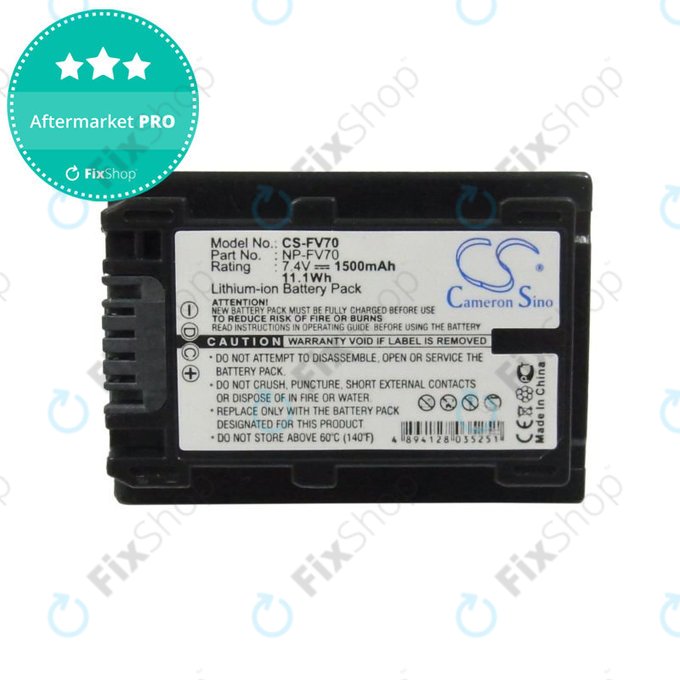 Батерия за Sony DCR-DVD, HC, SR, HDR-CX, HC, PJ, XR, NEX-VG, 1500mAh, Li-Ion, 7.4V, NP-FV70, HQ