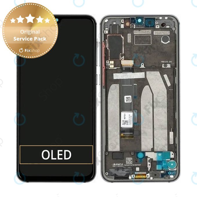 дисплей за Xiaomi Mi 9 SE, Тъчскрийн и рамка, 5606101010B6, черен, Black, Genuine Service Pack