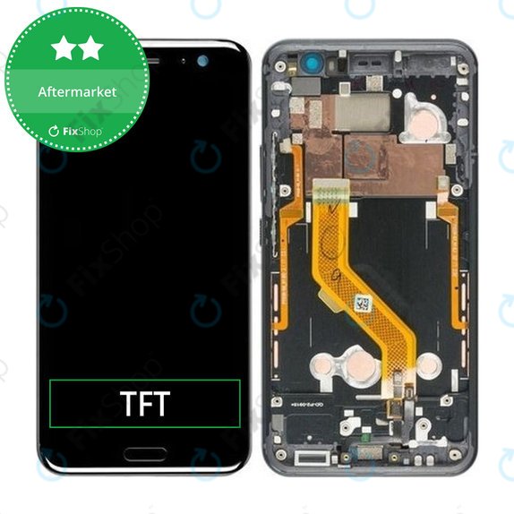 дисплей за HTC U11, Тъчскрийн и рамка, черен, Black, TFT