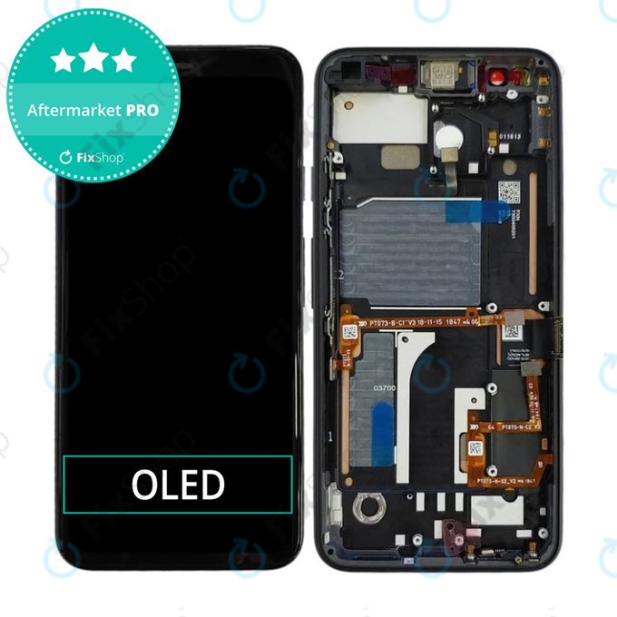 дисплей OLED за Google Pixel 4, Тъчскрийн и рамка, Just Black