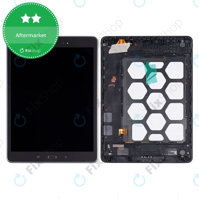 LCD дисплей за Samsung Tab A 9.7 T555, Тъчскрийн и рамка, черен, Black, TFT