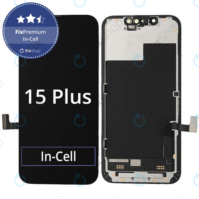 Дисплей In-Cell FHD за iPhone 15 Plus, Тъчскрийн с рамка, FixPremium