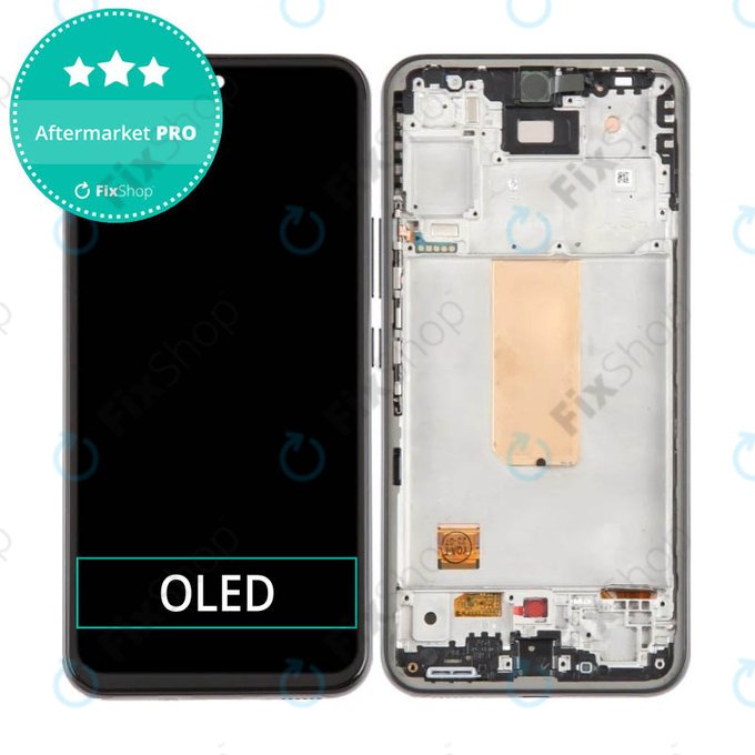 дисплей OLED за Samsung A54 5G A546B, Тъчскрийн и рамка, черен, Black
