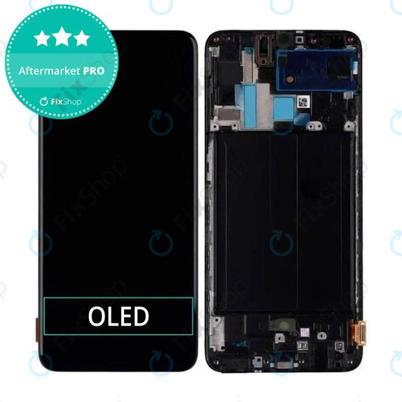 дисплей OLED за Samsung A70 A705F, Тъчскрийн и рамка, черен, Black