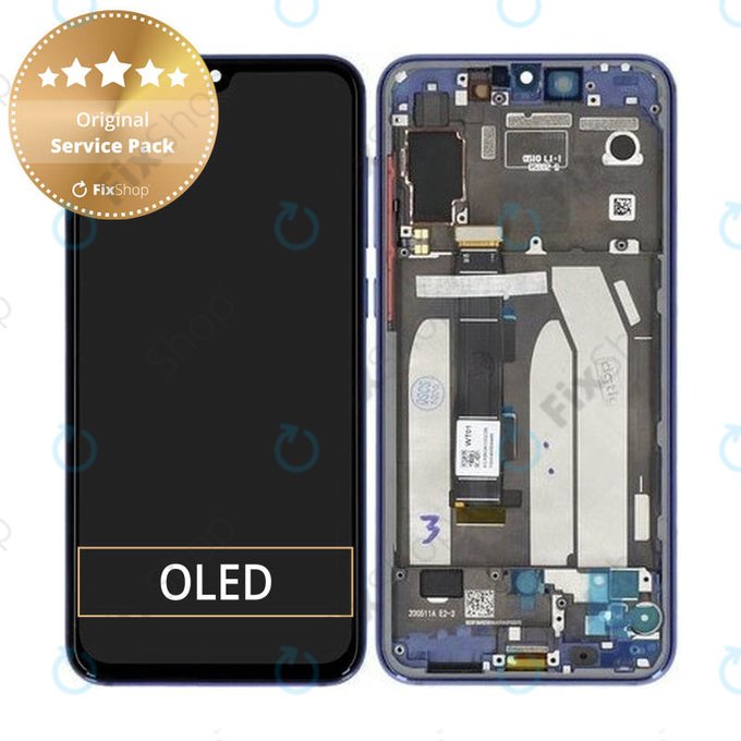 дисплей за Xiaomi Mi 9 SE, Тъчскрийн и рамка, 5610100210B6, Ocean Blue, Genuine Service Pack