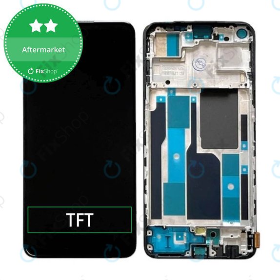 дисплей за Realme 9 Pro Plus RMX3392 RMX3393, Тъчскрийн и рамка, Midnight Black, TFT