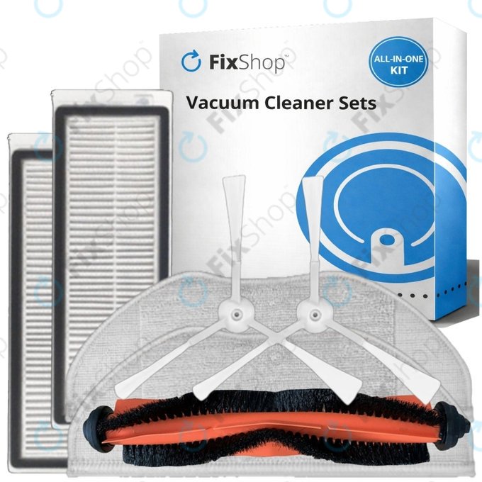 Комплект резервни части за Xiaomi Mi Robot Vacuum Mop Essential (Mijia G1) (1x Основна четка, 2x Филтър, 2x Странична четка, 2x Моп кърпа)