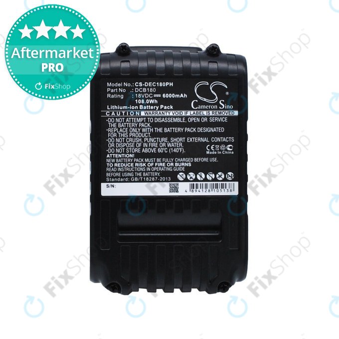 Батерия за Dewalt CL-series, DC-series, 6000mAh, Li-Ion, DCB18x / DCB20x, HQ