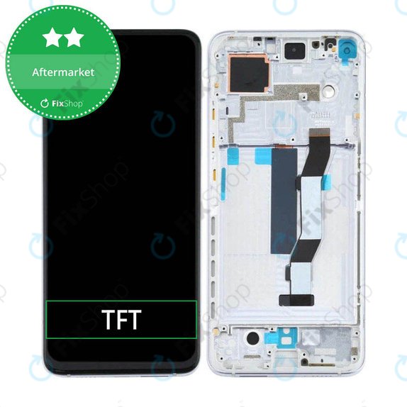дисплей за Xiaomi Mi 10T 5G M2007J3SY, Mi 10T Pro 5G M2007J3SG, Тъчскрийн и рамка, Luna Silver, TFT