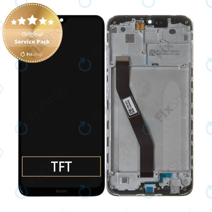 дисплей за Xiaomi Redmi 8, Redmi 8A, Тъчскрийн и рамка, 5600040C3I00, Onyx Black, Genuine Service Pack