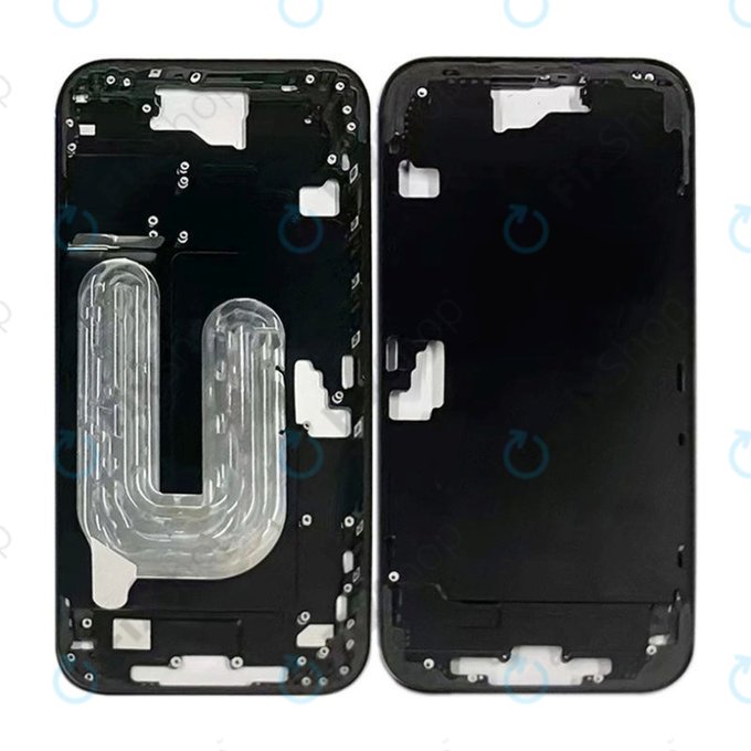 Средна рамка с бутон за включване и бутони за сила на звука за iPhone 16 Plus, Black