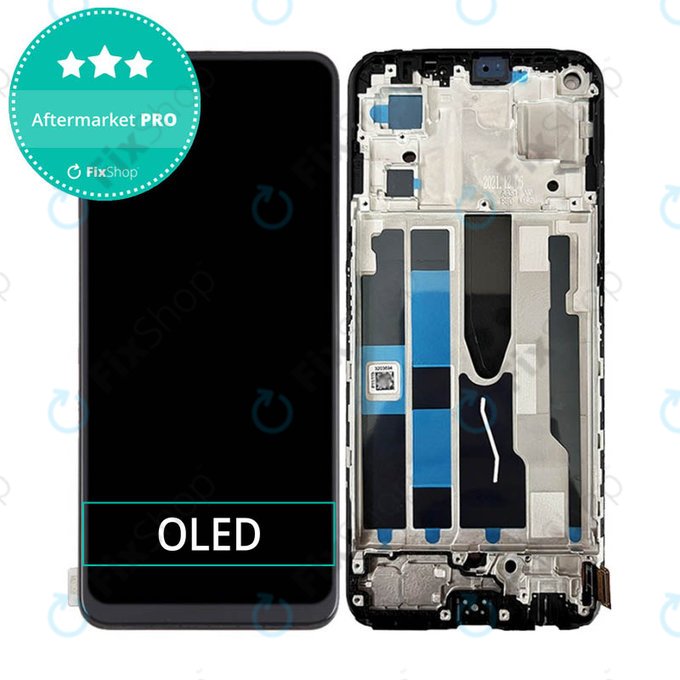 дисплей OLED за Oppo Reno 7 5G, Тъчскрийн и рамка, Stary Black