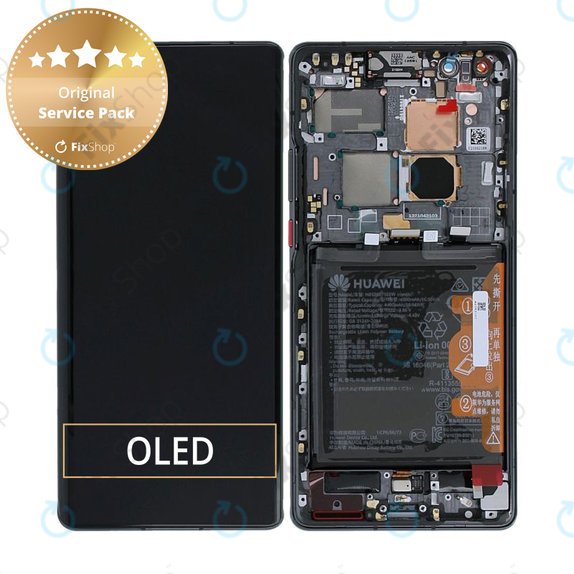 Дисплей с тъчскрийн, рамка и батерия за Huawei Mate 40 Pro NOH-NX9, 02353YMT, черен, Black, Genuine Service Pack