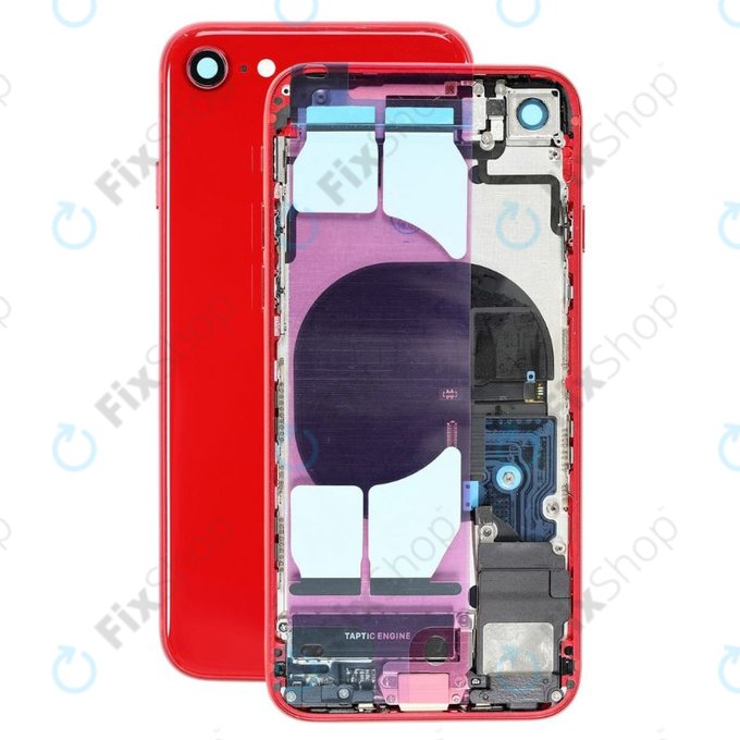Заден калъф със малки части за iPhone 8, червен, Red