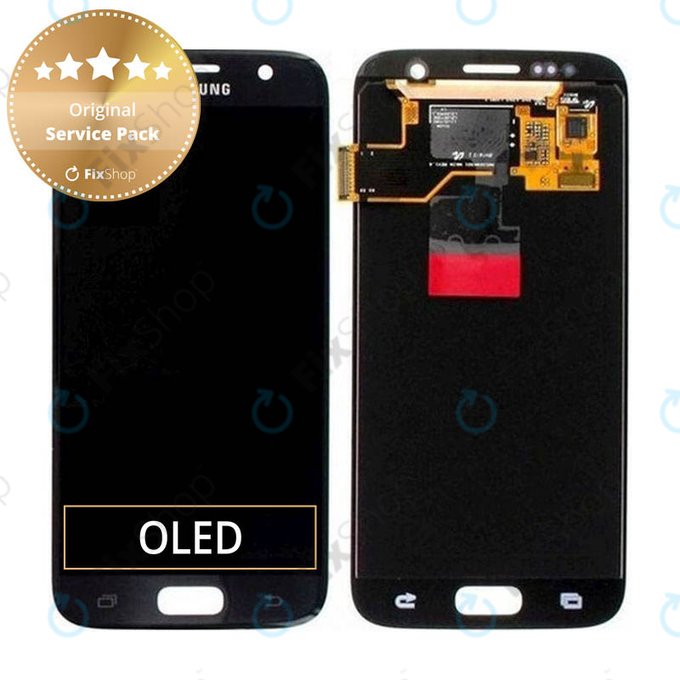 Дисплей за Samsung S7 G930F, Black, Тъчскрийн без рамка, GH97-18523A, GH97-18761A, GH97-18757A Genuine Service Pack