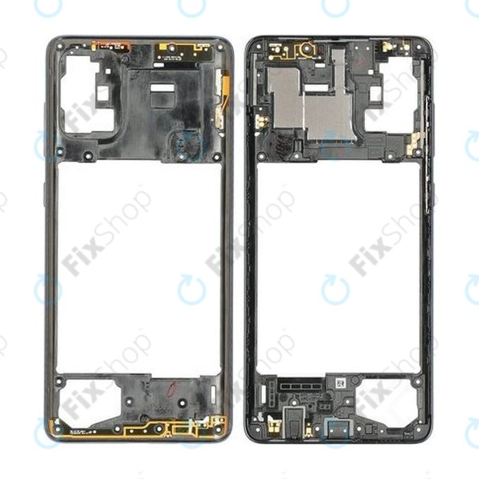 Средна рамка за Samsung A71 A715F, GH98-44756A, Prism Crush Black, Genuine Service Pack