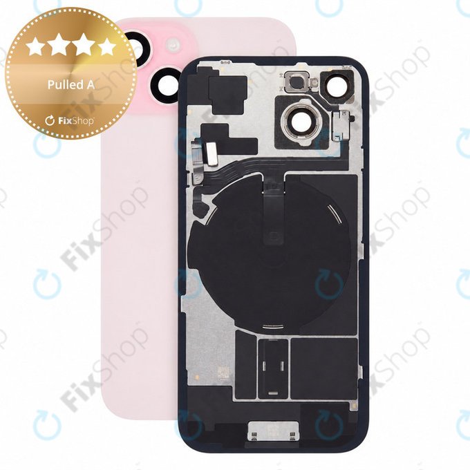 Стъкло на задния капак за iPhone 15, Pink, Pulled A