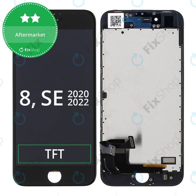 Дисплей за iPhone 8, SE (2020), SE (2022), Black, Тъчскрийн с рамка