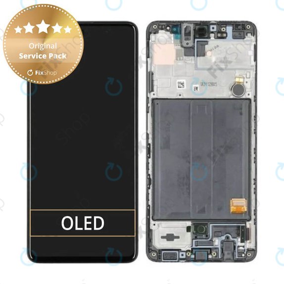 дисплей за Samsung A51 A515F, Тъчскрийн и рамка, GH82-21669A, GH82-21680A, GH82-22083A, GH82-22084A, Prism Crush Black, Genuine Service Pack