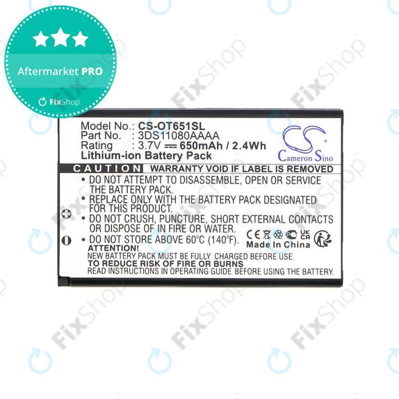 Батерия за Alcatel Lollipops, 650mAh, Li-Ion, 3.7V, 3DS11080AAAA, HQ