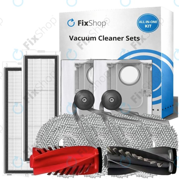 Комплект резервни части за Xiaomi Roborock Qrevo, Qrevo Curv, Qrevo Edge, Qrevo 5AE (1x Основна четка, 2x Филтър, 2x Странична четка, 4x Моп кърпа, 2x Торба за прах)