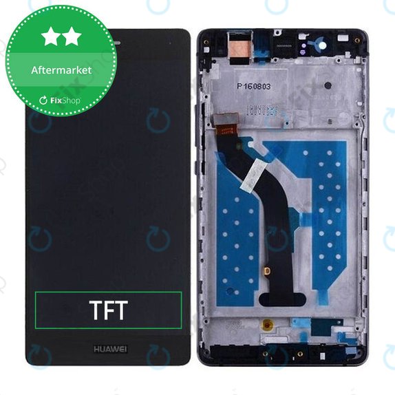 дисплей за Huawei P9 lite, Тъчскрийн и рамка, черен, Black, TFT